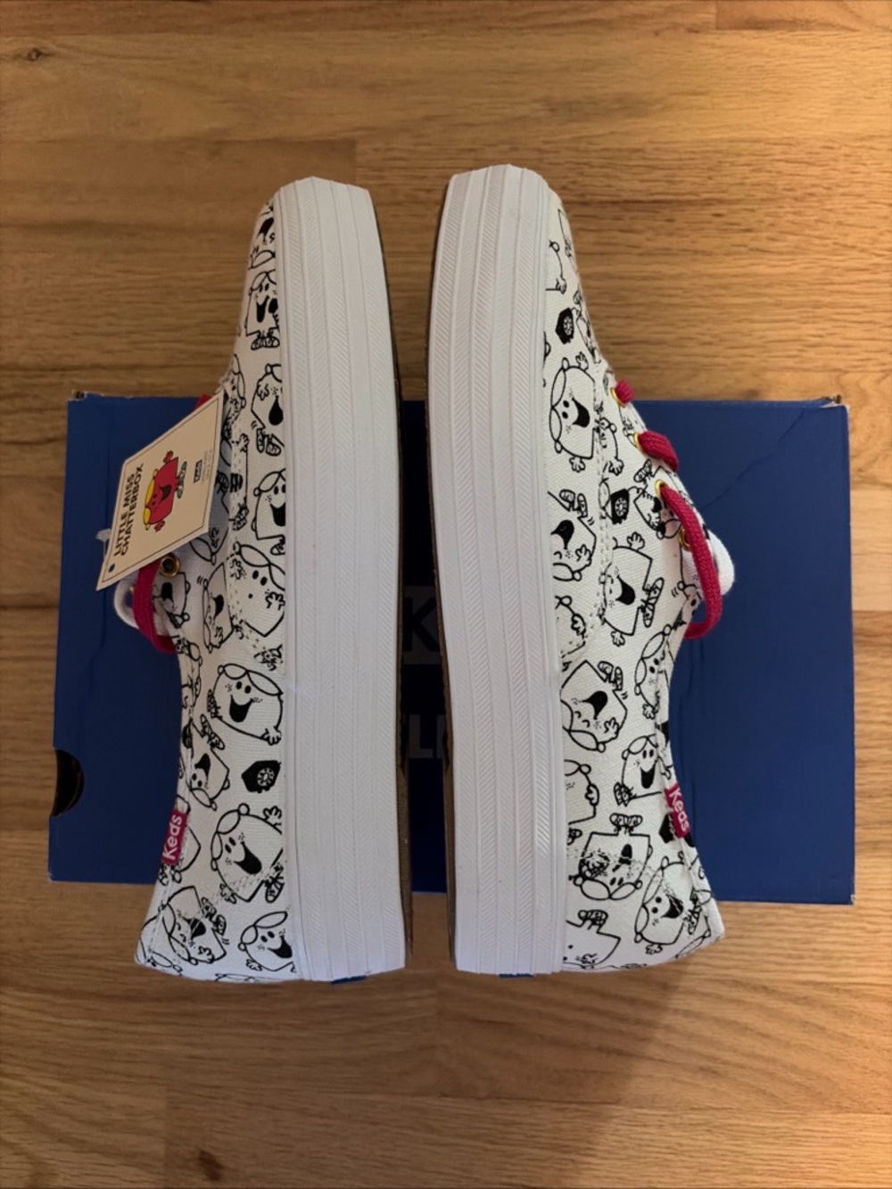 Keds Miss Chatterbox White Sneakers with Pink Accents - Picture 2 of 5
